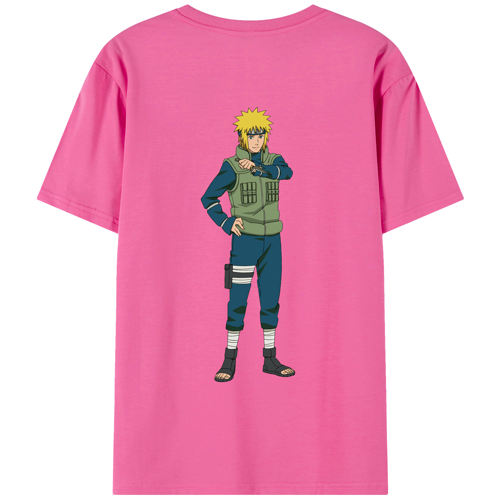 （画像用） NARUTO -ナルト- 波風 ミナト Namikaze Minato レディース半袖Tシャツ(バックプリント)